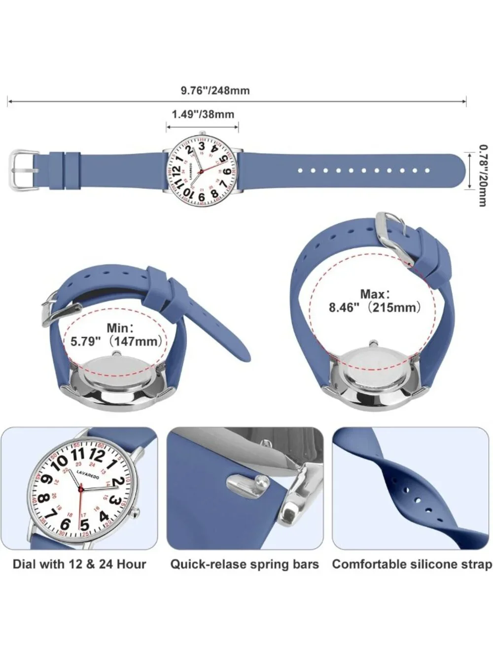 Luminous Nurse Watch for Women, Waterproof, Japanese Quartz, Stylish